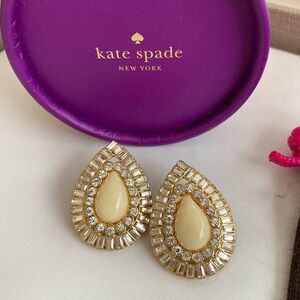 Kate Spade Cream and Gold Teardrop Earrings